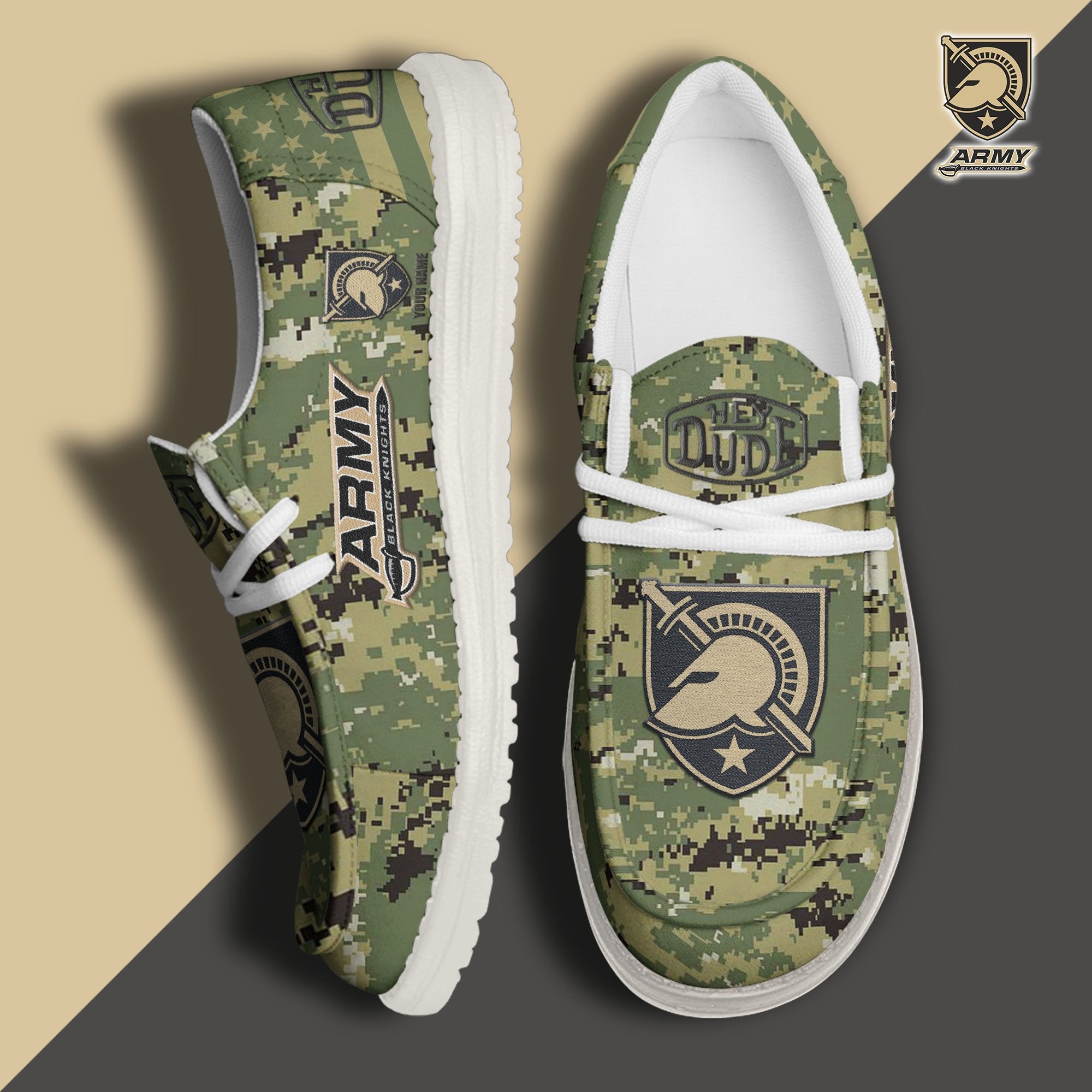 Army Black Knights Lace Up Loafers 2026