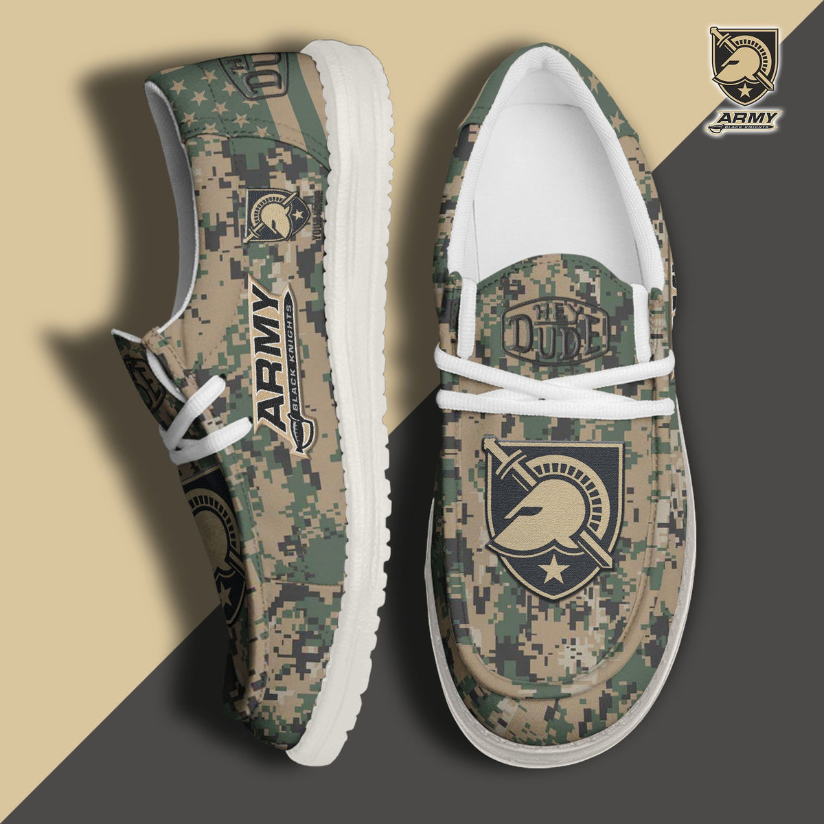 Army Black Knights Lace Up Loafers 2026