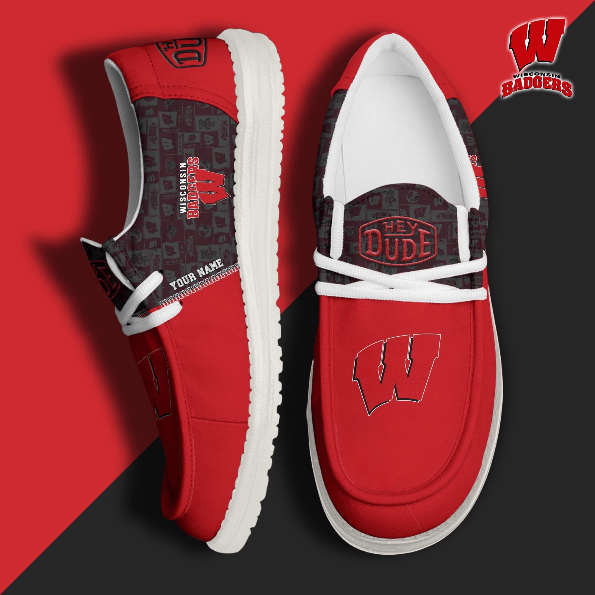 Wisconsin Badgers Lace Up Loafers 2026