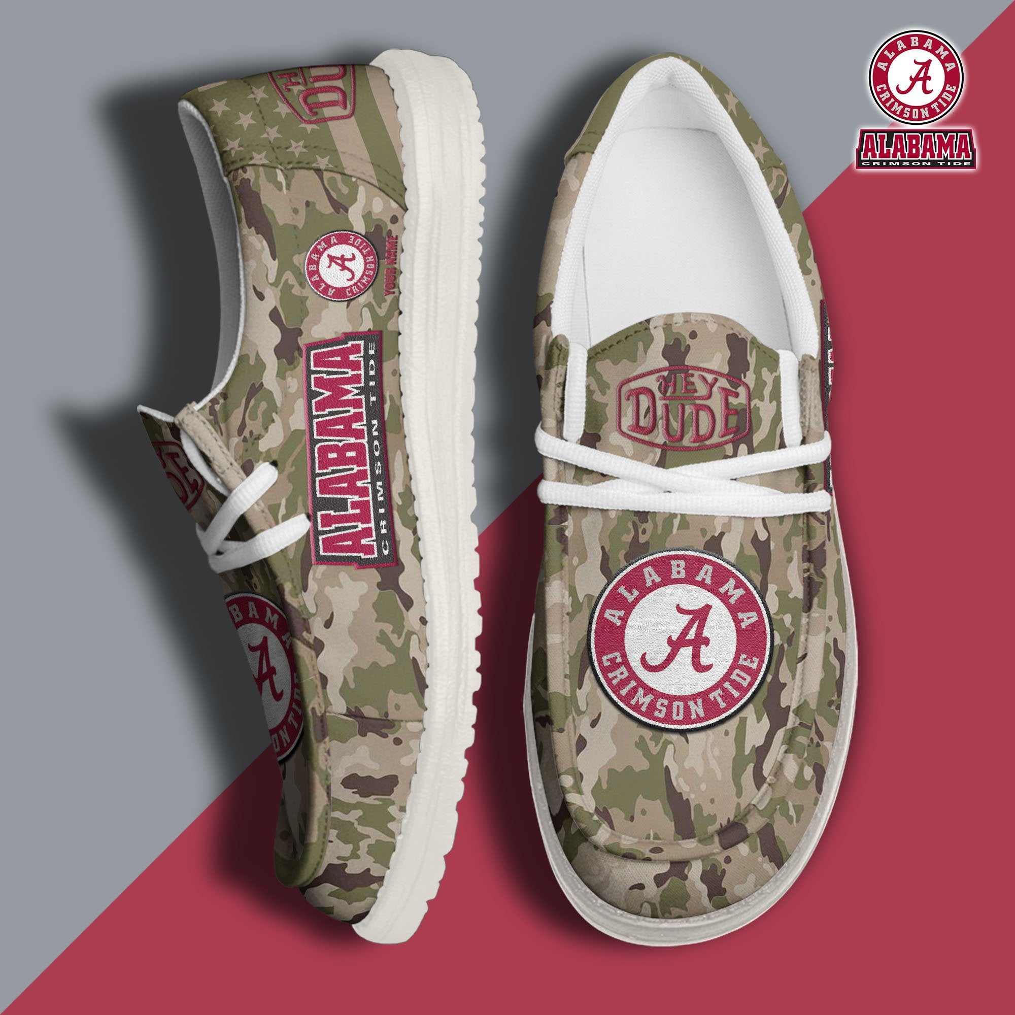 Alabama Crimson Tide Lace Up Loafers 2026