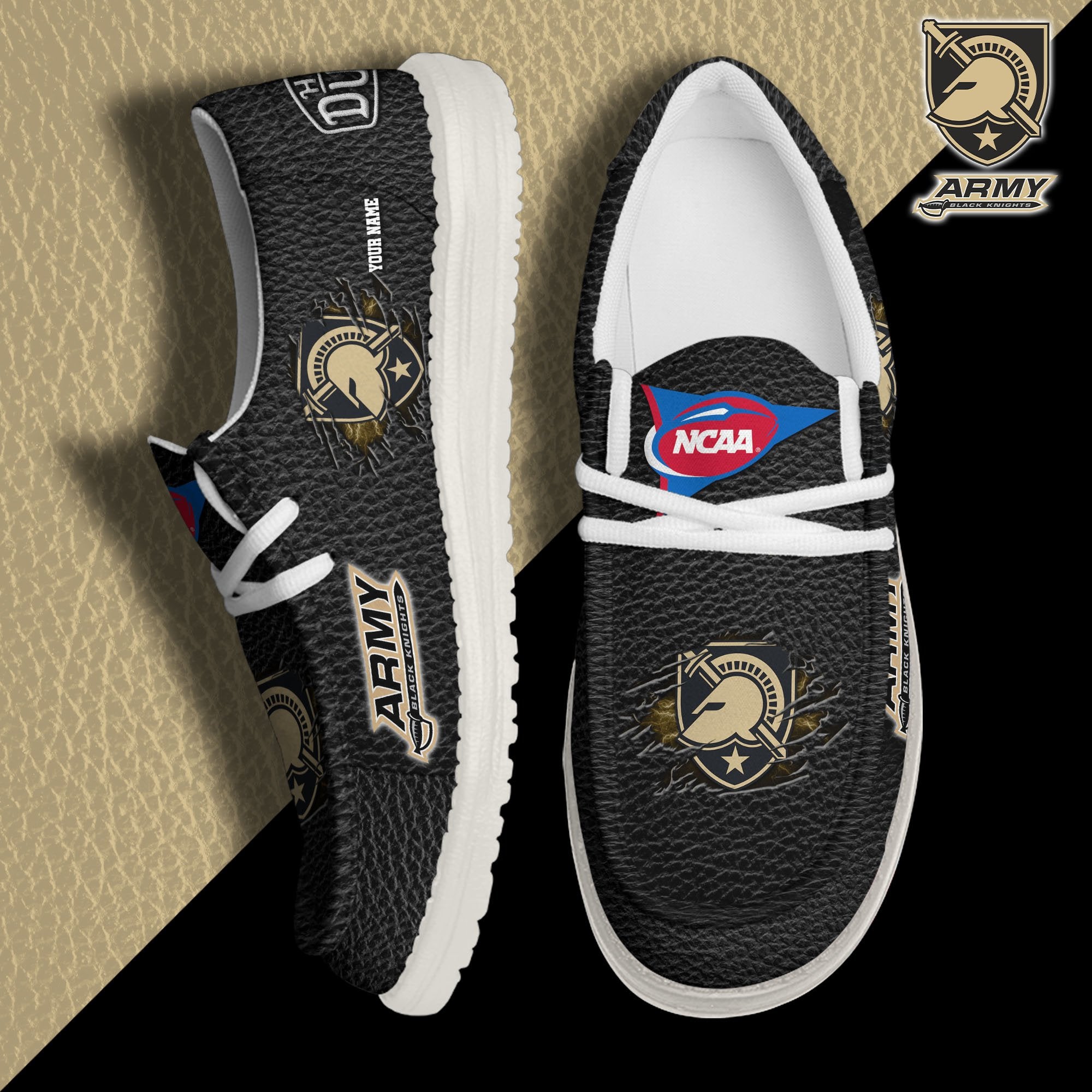 Army Black Knights Lace Up Loafers 2026
